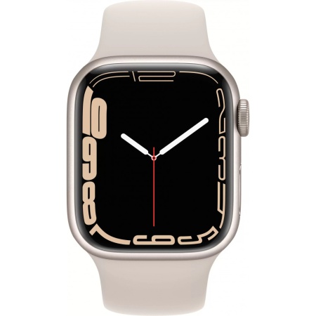 Apple Watch Series 7 GPS, 45mm Starlight Aluminium Case with Starlight Sport Band