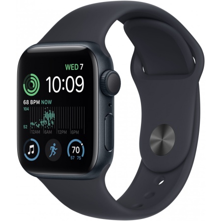 Apple Watch SE 2 GPS 44mm (корпус - темная ночь, спортивный ремешок цвета тёмная ночь) (MNK03)