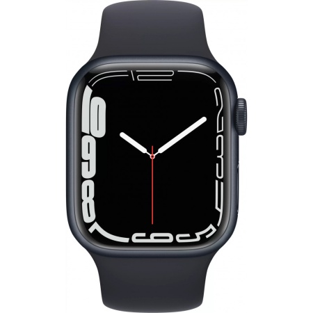 Apple Watch Series 7 GPS, 45mm Midnight Aluminium Case with Midnight Sport Band (MKN53)
