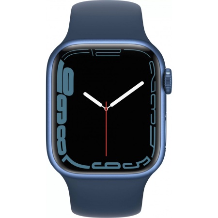 Apple Watch Series 7 GPS, 41mm Blue Aluminium Case with Abyss Blue Sport Band (MKN13)